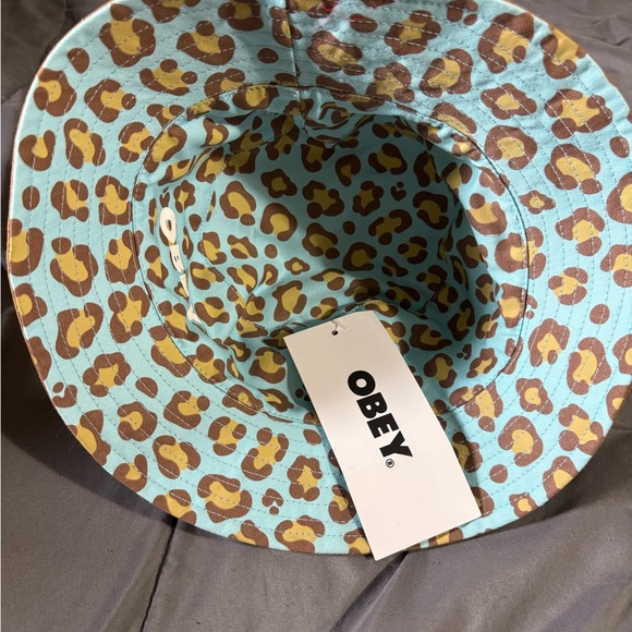 Obey Aqua and Tan Leopard Print Bucket Hat - Picture 11 of 11